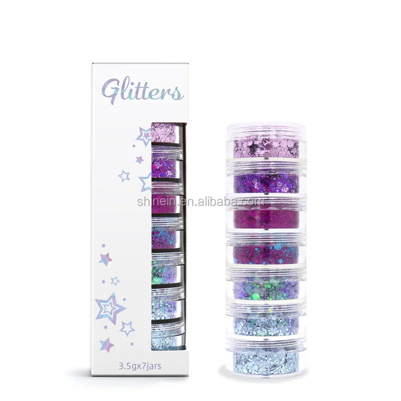 Nail art decoration weather-themed-Shinein Popular Eco-Friendly Chunky Glitter Pink Purple Blue Multicolor Body Face Glitter for Party Decoration