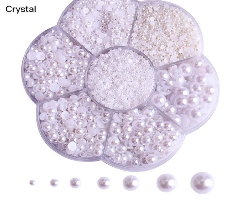 Nail rhinestone organizer ideas-Pearls mixed box