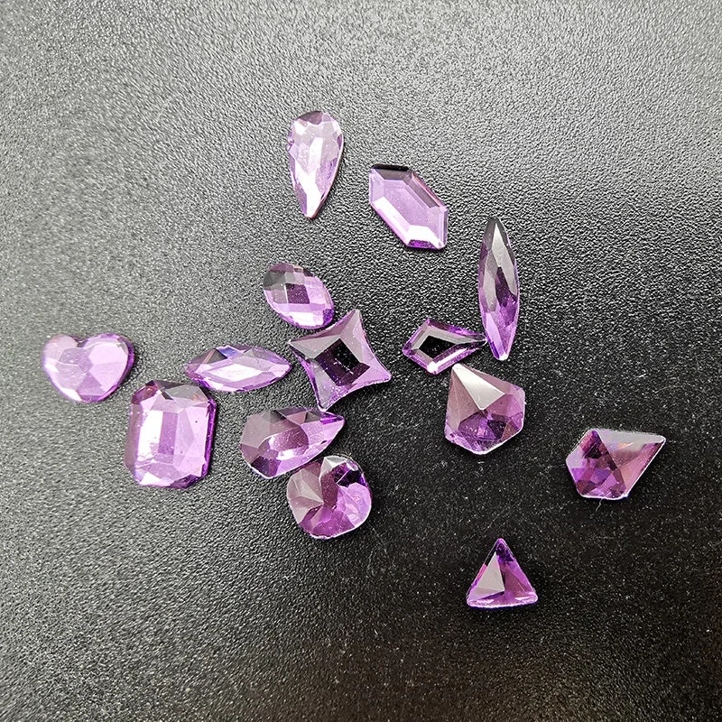 Nail rhinestone gel tips-HZRcare Nail Gems Bulk Wholesale Crystal Stone Glass Non Hotfix Flatback Nail Art AB Tanzanite Shapes Glass Rhinestones