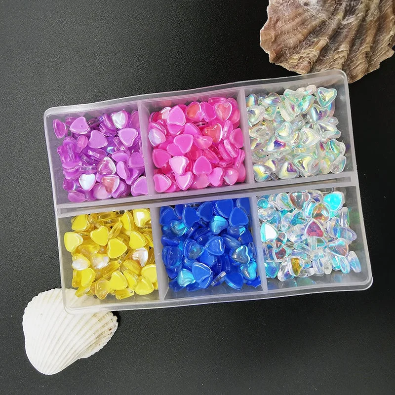 Nail rhinestone retro charm-High Quality Bulk Wholesale Crystal Stone 6mm Flatback 6-Grids Mixed Nail Art Glass Rhinestone Kits Boxes For Craft Mix Sizes