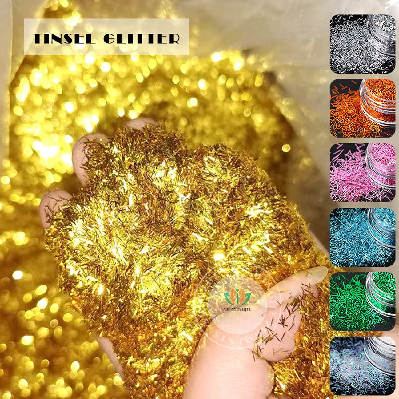 Nail art decoration adventure-ready-Metallic Holographic Tinsel Glitters Iridescent Tinsel Glitter For Tumblers Resin Nail Art Crafts