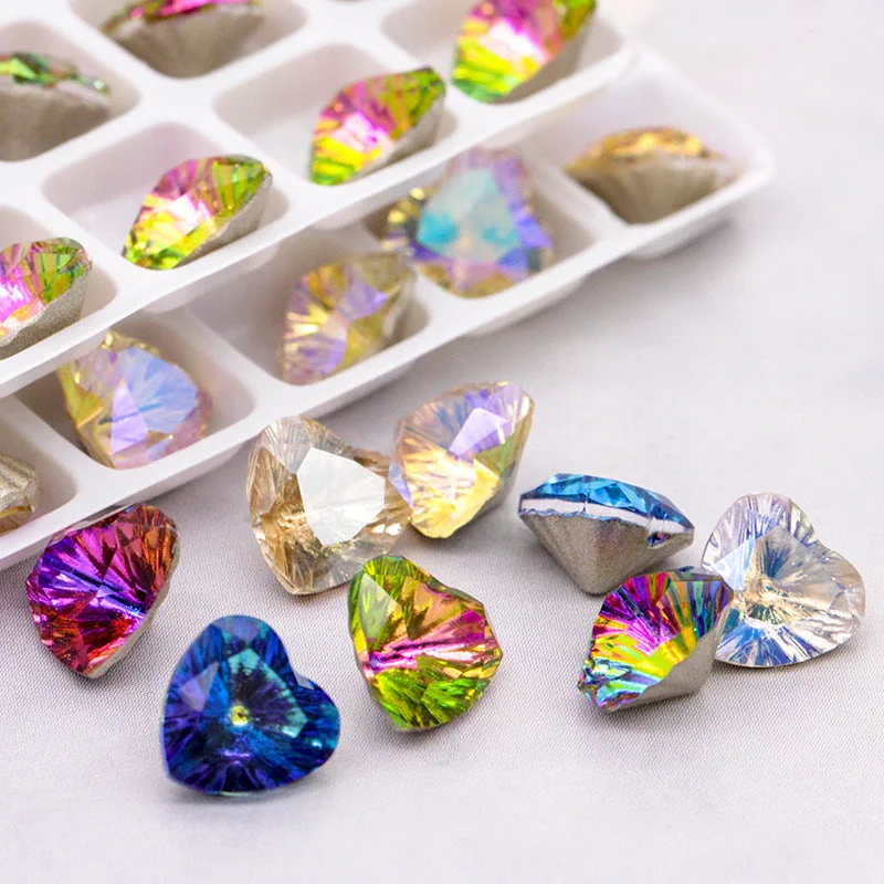 Nail rhinestone cost breakdown-Yantuo Shaped Crystal Stone Loving Heart  Glass Rhinestones Point Back Sharp Bottom For Gargems