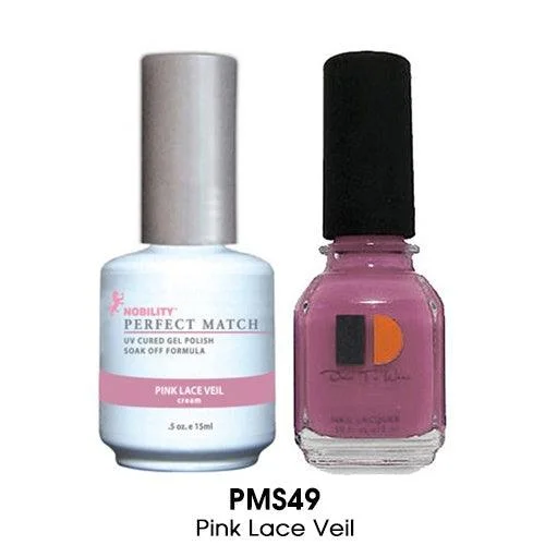 nail polish sunrise shimmer-Perfect Match Gel Duo PMS 049 PINK LACE VEIL