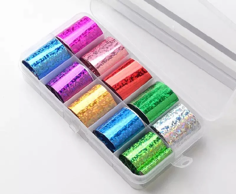 Nail art decoration candy crush-Transfer Foils Box - Small Glitter Mix