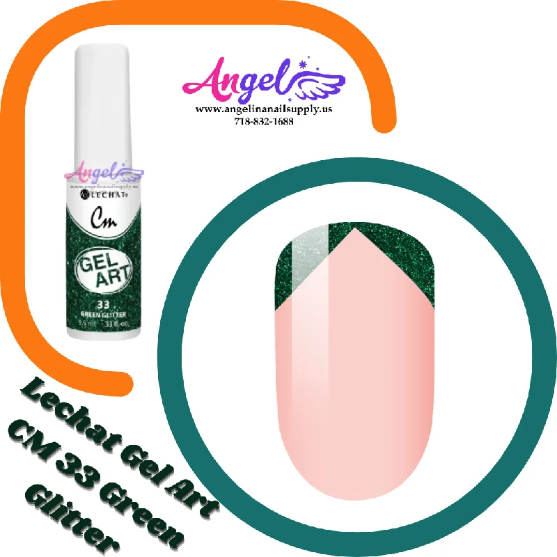 nail polish sugar rush-Lechat Gel Art CM 33 Green Glitter