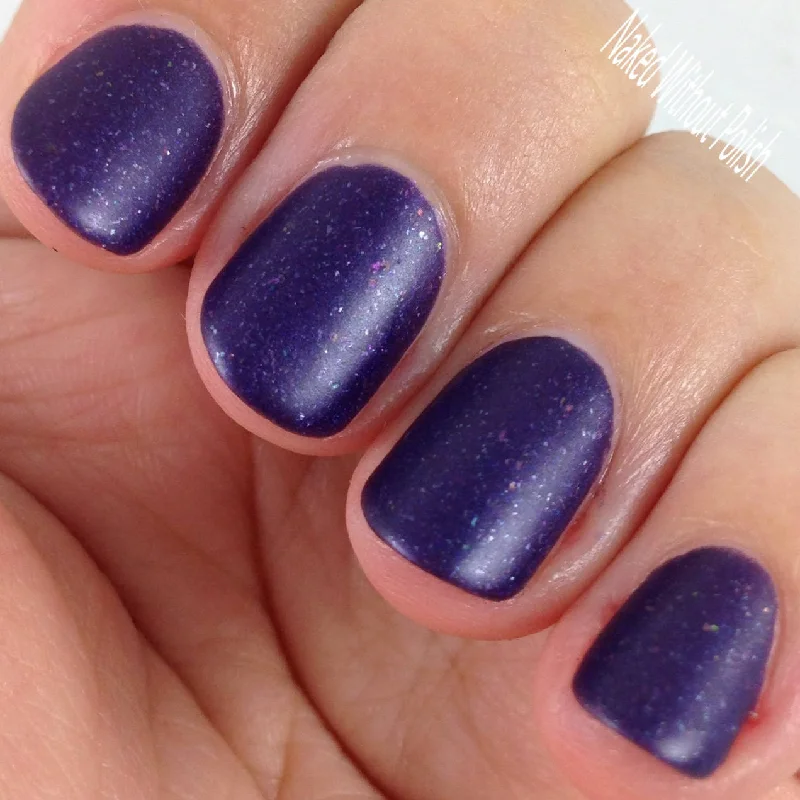 nail polish wave crash-Bow Ties Are Cool Nail Polish - matte metallic purple with metallic flakies