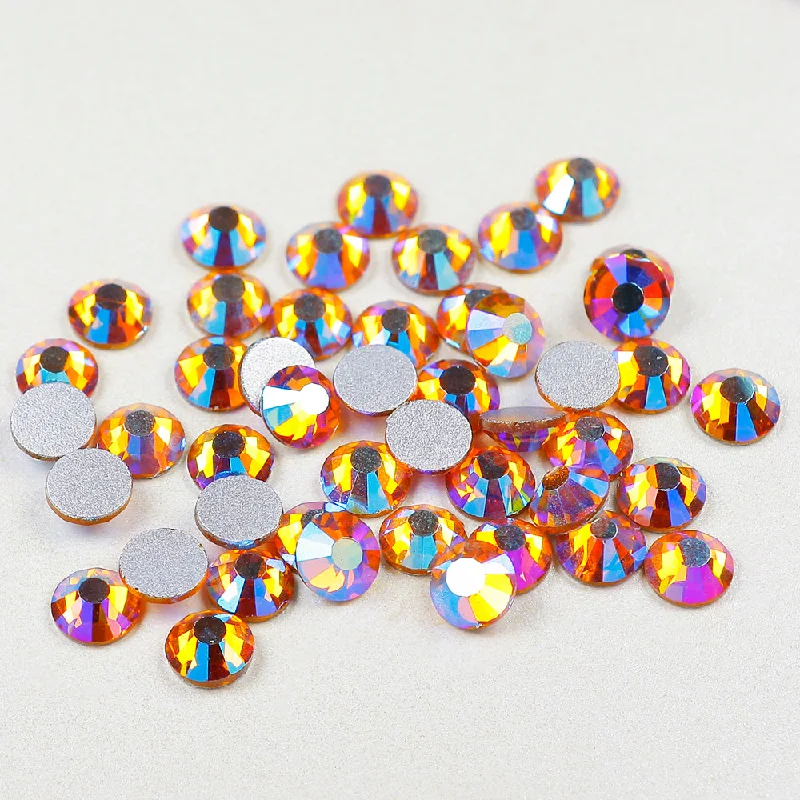 Nail rhinestone gym sparkle-Topaz AB ss3~30  glass flatback  Loose Glass Strass Non Hot Fix Nail Art Rhinestones silver back  Yantuo Crystal wholesale